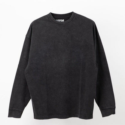 FIT FOR HEM SHAPE LONGSLEEVE TEE (EDDY JERSEY)(HLEX) FADEBLACK