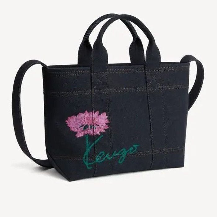 KENZO TULIP SMALL TOTE BAG Navy Blue