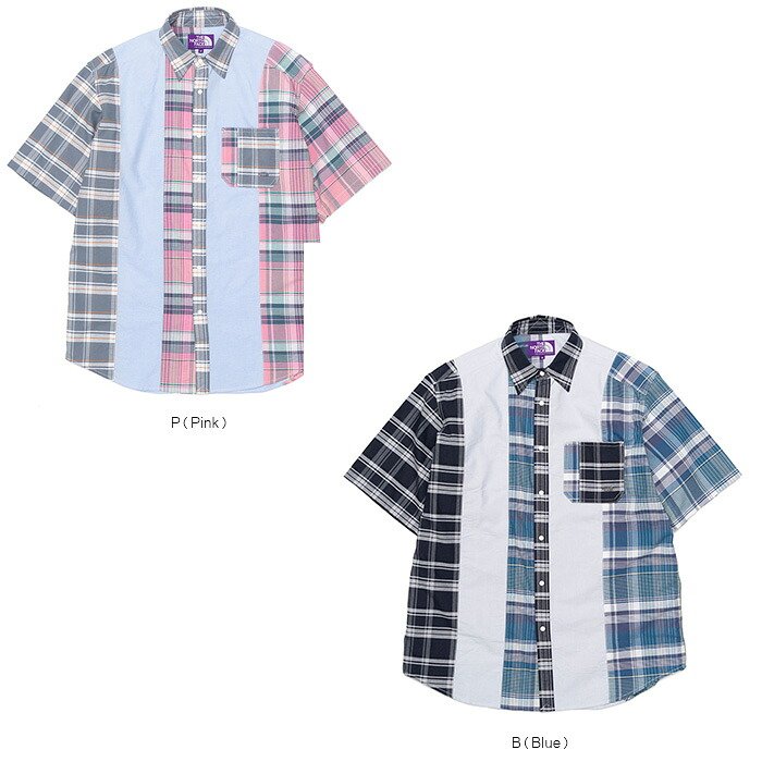 THE NORTH FACE Purple Label パッチワークハーフスリーブシャツ NT3209N