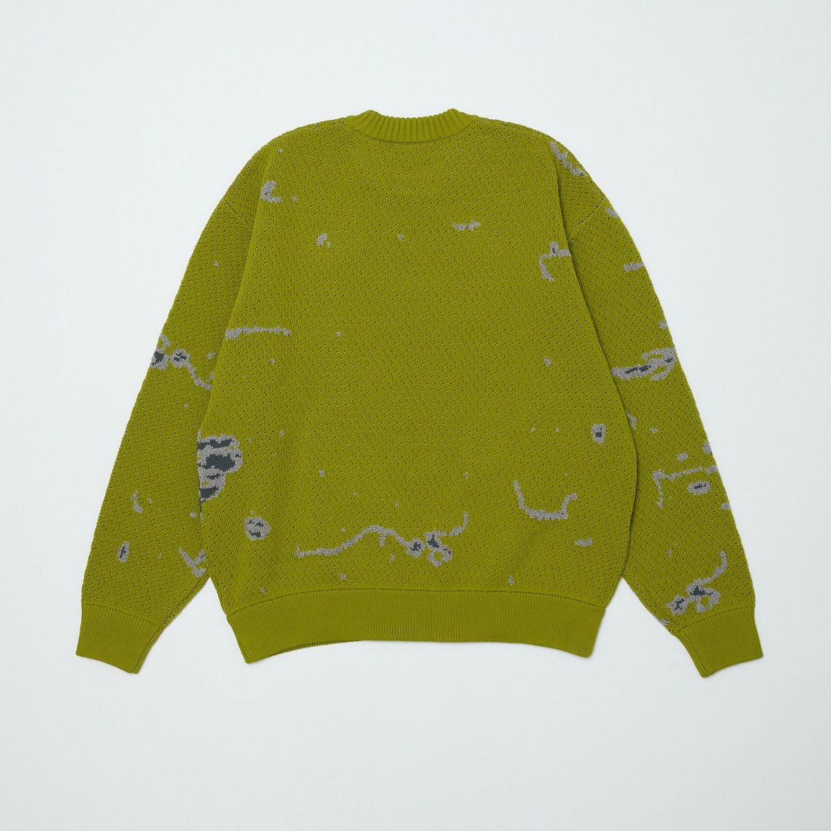 BAL JACQUARD PATTERN CREWNECK SWEATER PISTACHIO