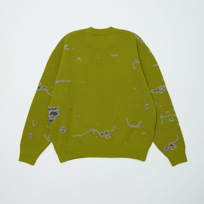 BAL JACQUARD PATTERN CREWNECK SWEATER PISTACHIO