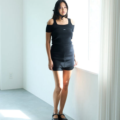 TW Knit skirt＆Short Leggings BLACK