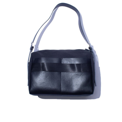 F/CE. TECH LEATHER SHOULDER DUFFLE BAG Black