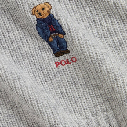 RALPH LAUREN SOLID DENIM BEAR SCARF ANDOVER HTHR