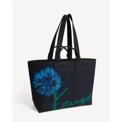 KENZO TULIP LARGE TOTE BAG Navy Blue