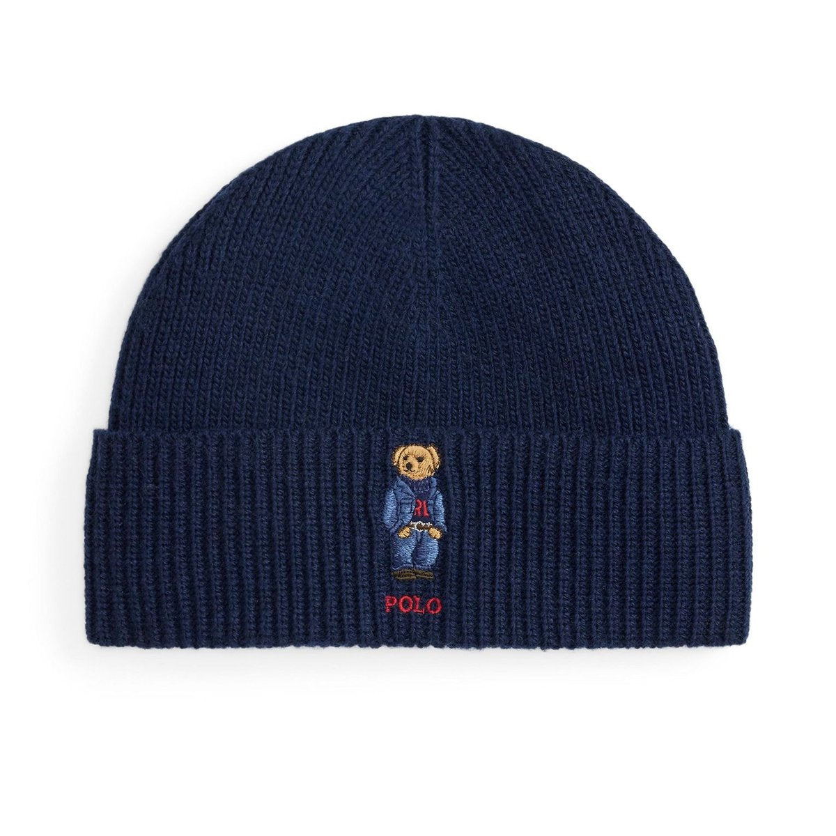RALPH LAUREN SOLIDDENIMBEARBEANIE HUNTER NAVY