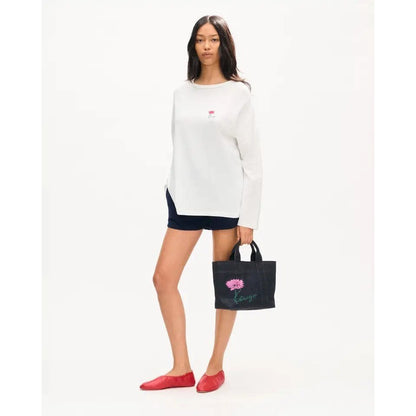 KENZO LADYS GOTS TULIP LOOSE L/S T-SHIRT Off White