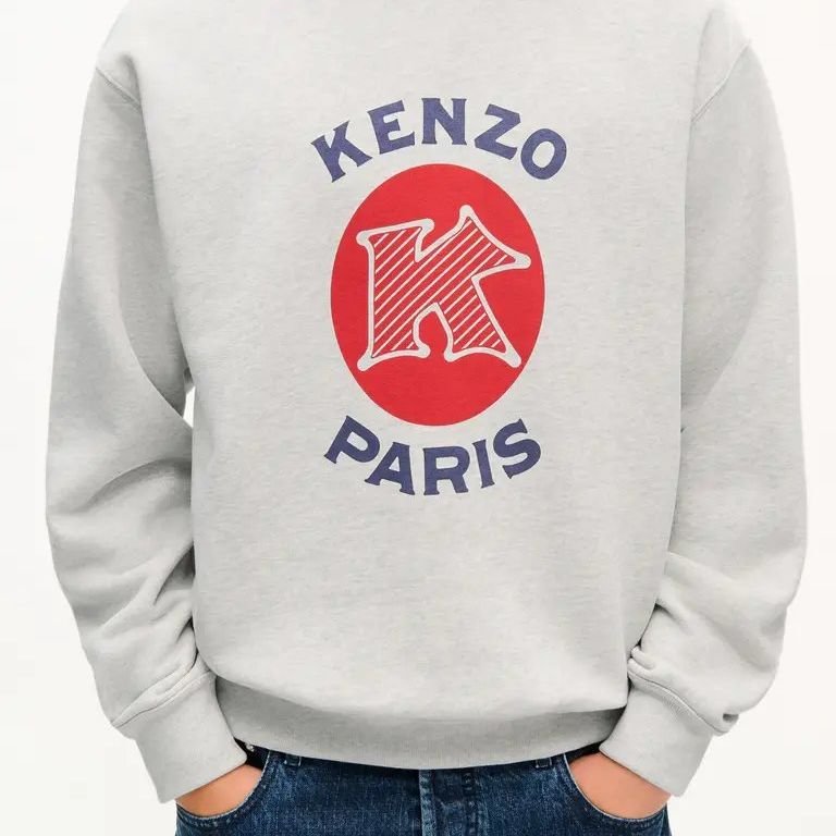 KENZO MENS EMBLEM CLASSIC SWEATSHIRT Pale Grey