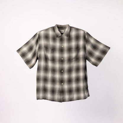 town craft 60 loop collar ss shirt grey