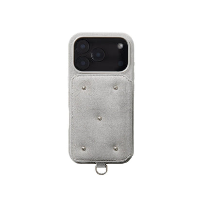 DEMIU BALLON CINQ／iPhone18Pro／アッシュグレー×ウルトラスエード／ アッシュグレー×ウルトラスエード