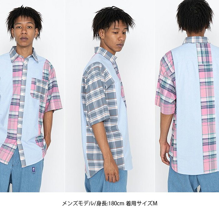 THE NORTH FACE Purple Label パッチワークハーフスリーブシャツ NT3209N