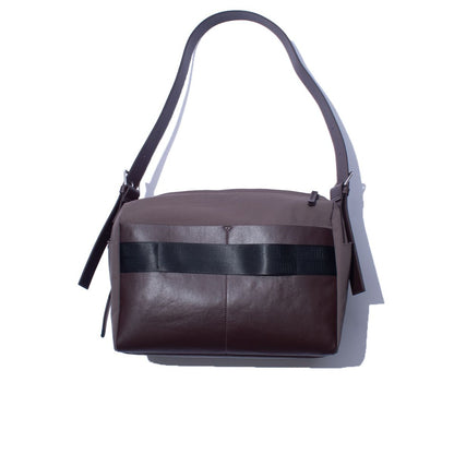F/CE. TECH LEATHER SHOULDER DUFFLE BAG Brown