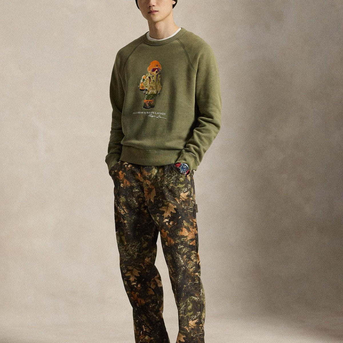 RALPH LAUREN POLO BEAR CREW NECK SW CRUISE OLIVE