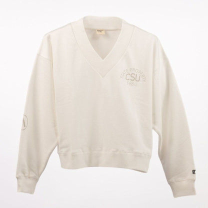 COLLEGIATE PACIFIC V Neck Sweat Shirt（HLEX) OFF WHITE