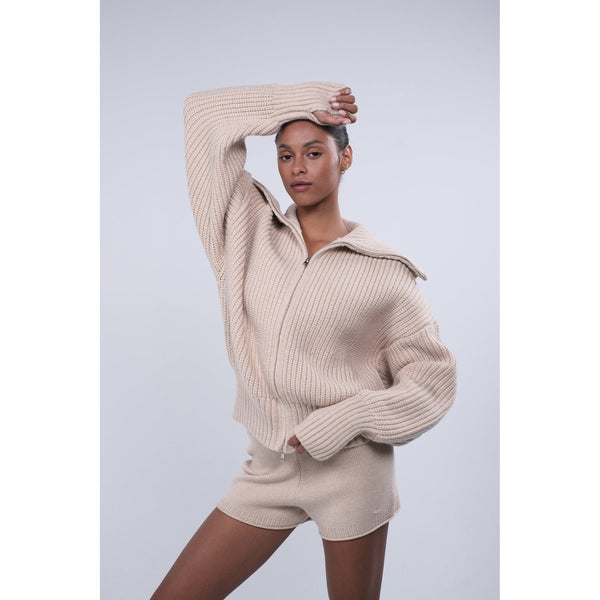 ITZON RIBBED KNIT ZIP-UP SYSC245