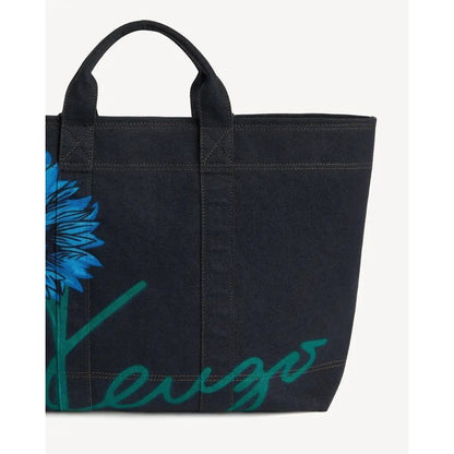 KENZO TULIP LARGE TOTE BAG Navy Blue