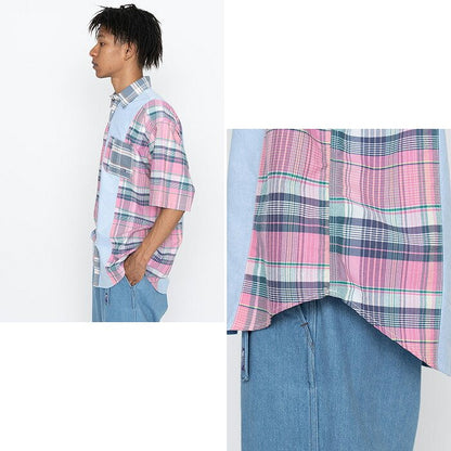 THE NORTH FACE Purple Label パッチワークハーフスリーブシャツ NT3209N
