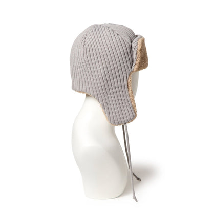 NEW ERA KNIT TRAPPER LOSDOD RIB KNIT GRY