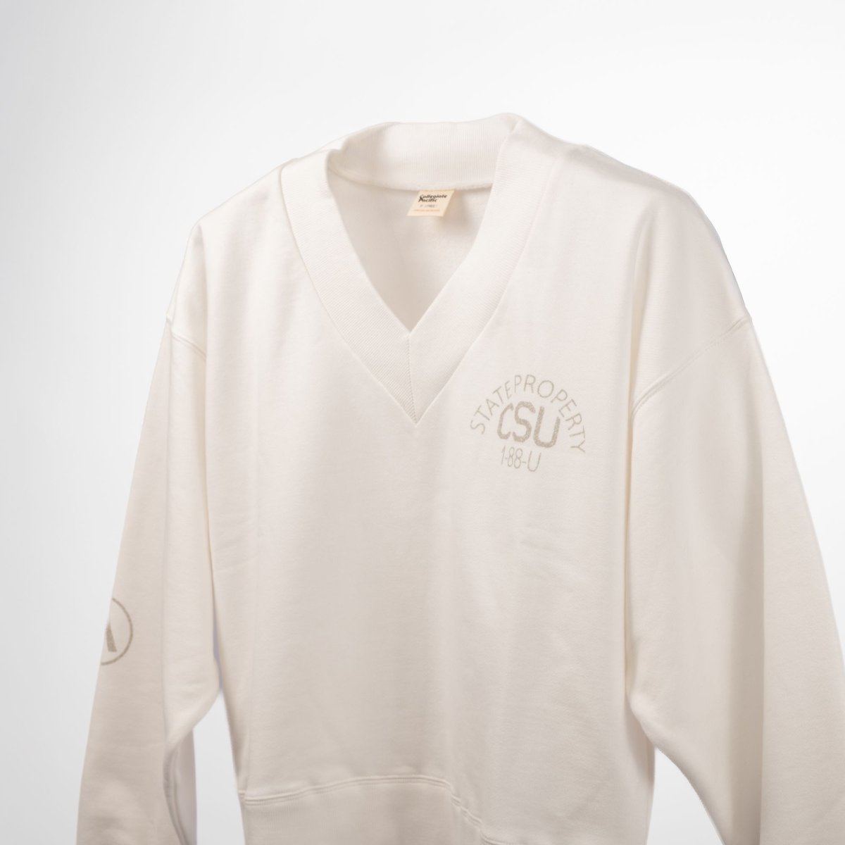 COLLEGIATE PACIFIC V Neck Sweat Shirt（HLEX) OFF WHITE