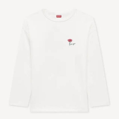 KENZO LADYS GOTS TULIP LOOSE L/S T-SHIRT Off White