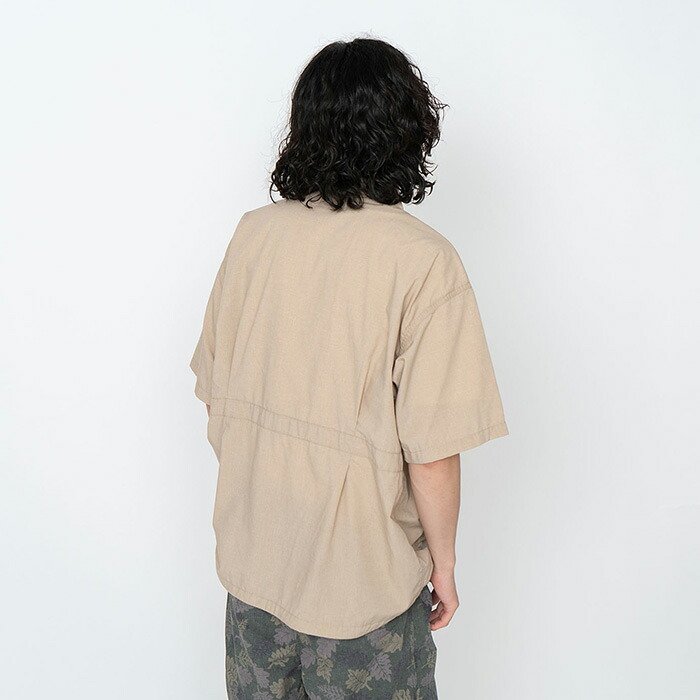 ジップアップシャツ Polyester Linen Field H/S Zip Shirt NT3321N_THE NORTH FACE Purple Label BEIGE