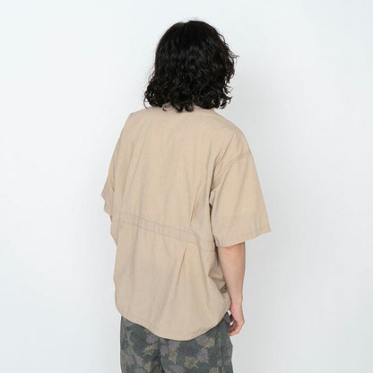 ジップアップシャツ Polyester Linen Field H/S Zip Shirt NT3321N_THE NORTH FACE Purple Label BEIGE