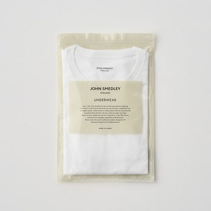JOHN SMEDLEY COTTON CREWNECK LONG-SLEEVE INNER T-SHIRT WHITE
