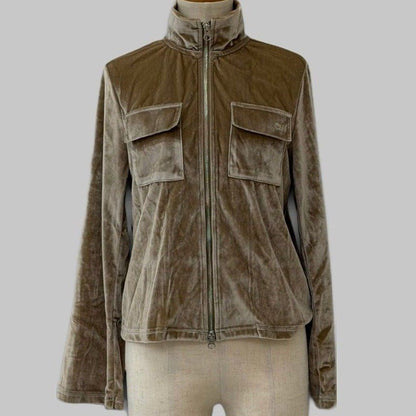 COOME VELOURS ZIP TOP WHITE GOLD