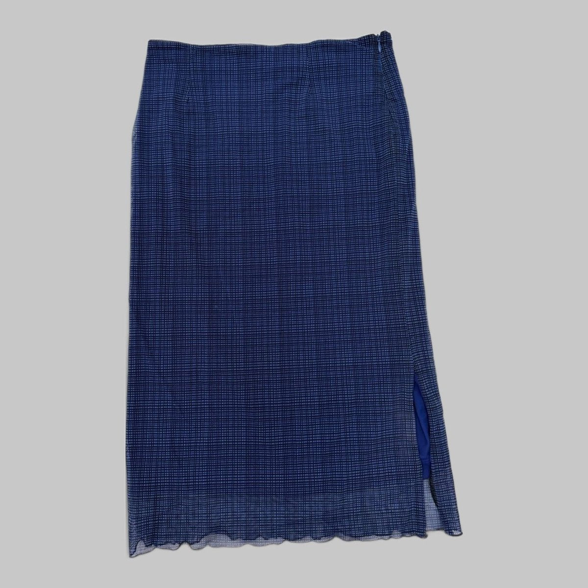 COOME MESH SEE THROUGH MID SKIRT BLUE