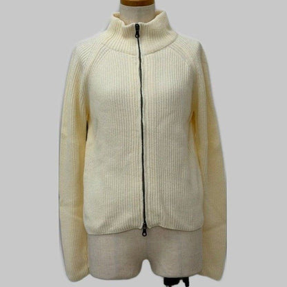COOME KNIT ZIP UP TOP WHITE