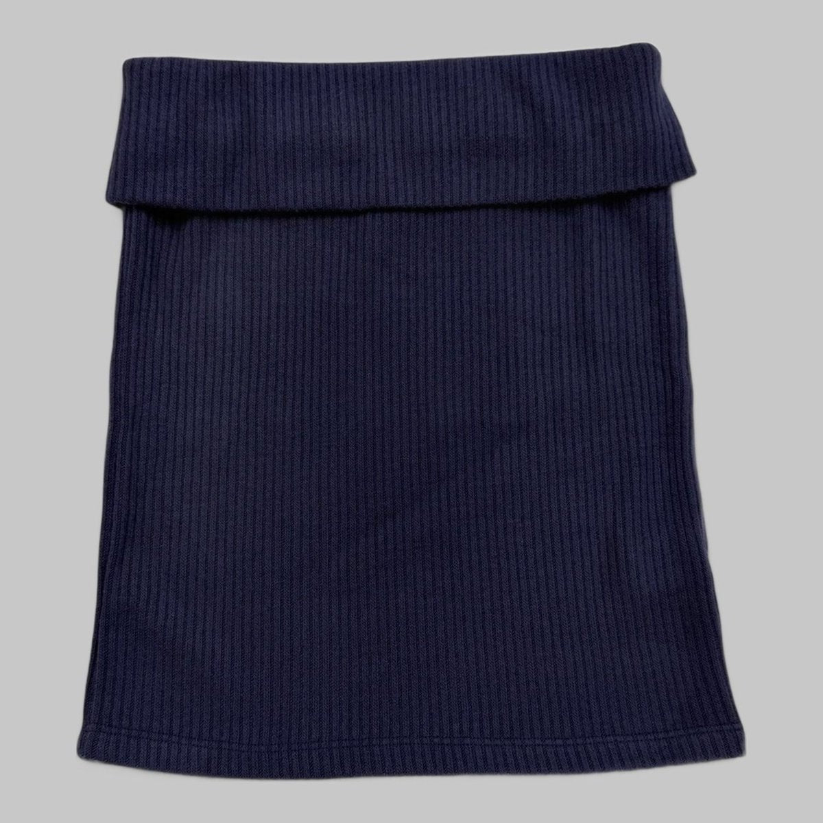 COOME KNIT FOLD OVER MINI SKIRT CHARCOAL