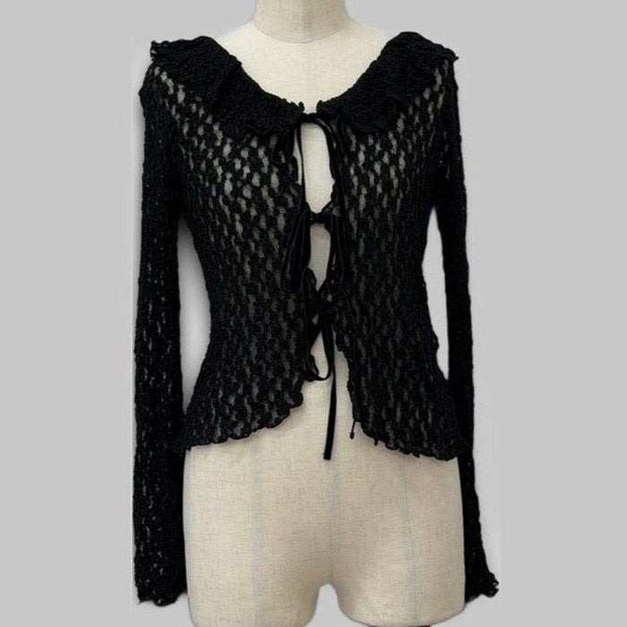 COOME RIBBON BLOUSE BLACK