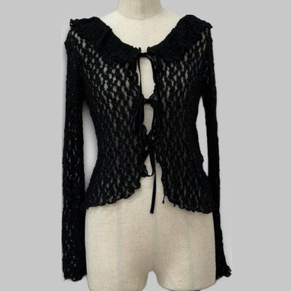 COOME RIBBON BLOUSE BLACK