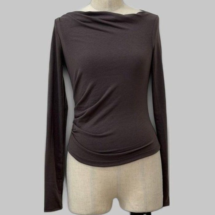 COOME SLIM BOATNECK LS TOP MOCA