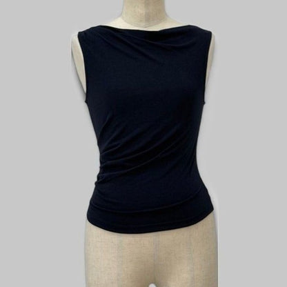 COOME SLEEVELESS TWISTED TOP NAVY