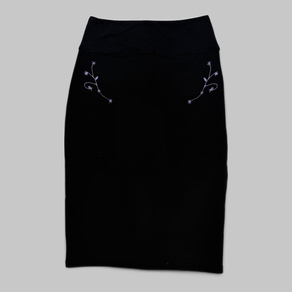 COOME BABY FLOWER EMBROIDERY SKIRT BLACK