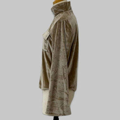 COOME VELOURS ZIP TOP WHITE GOLD