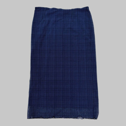 COOME MESH SEE THROUGH MID SKIRT BLUE