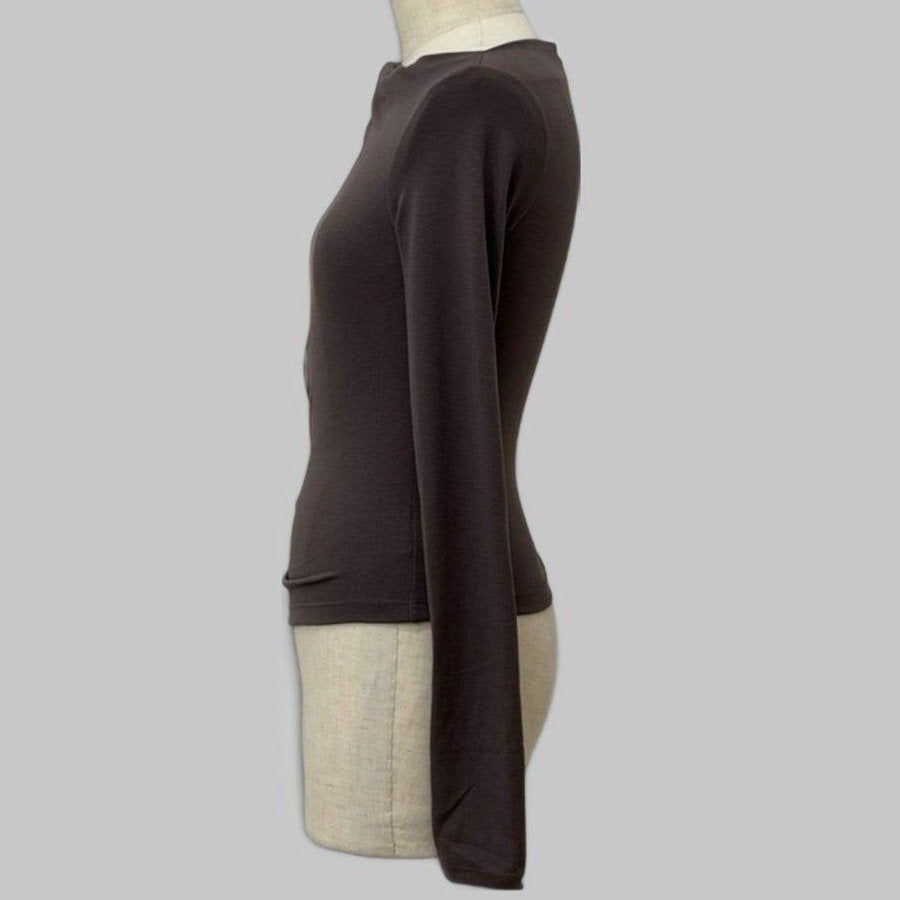COOME SLIM BOATNECK LS TOP MOCA