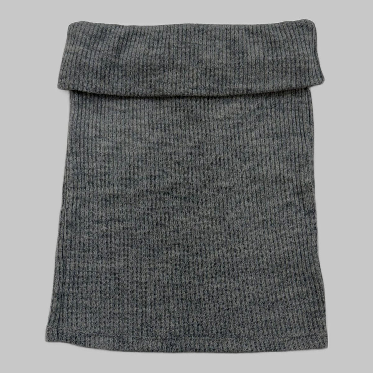 COOME KNIT FOLD OVER MINI SKIRT GREY