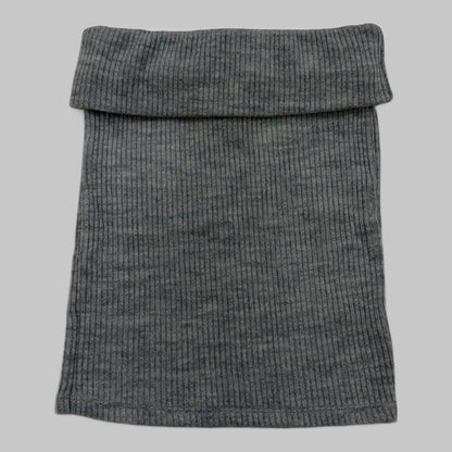 COOME KNIT FOLD OVER MINI SKIRT GREY