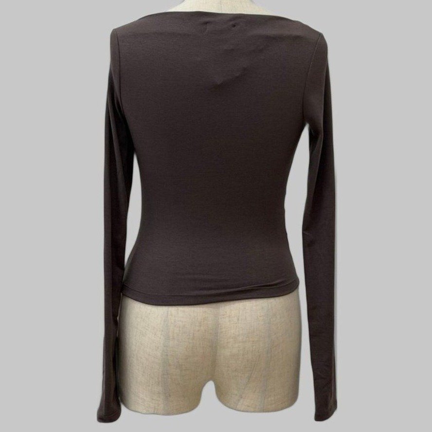 COOME SLIM BOATNECK LS TOP MOCA