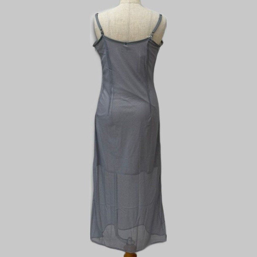 COOME MESH SEE THROUGH DRESS GREY