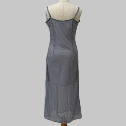 COOME MESH SEE THROUGH DRESS GREY