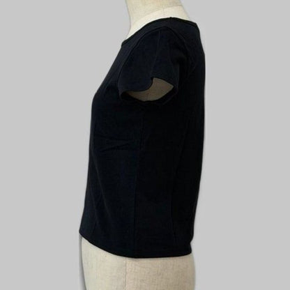 COOME FRENCH SLEEVE SS TEE BLACK-SILVER
