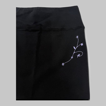 COOME BABY FLOWER EMBROIDERY SKIRT BLACK
