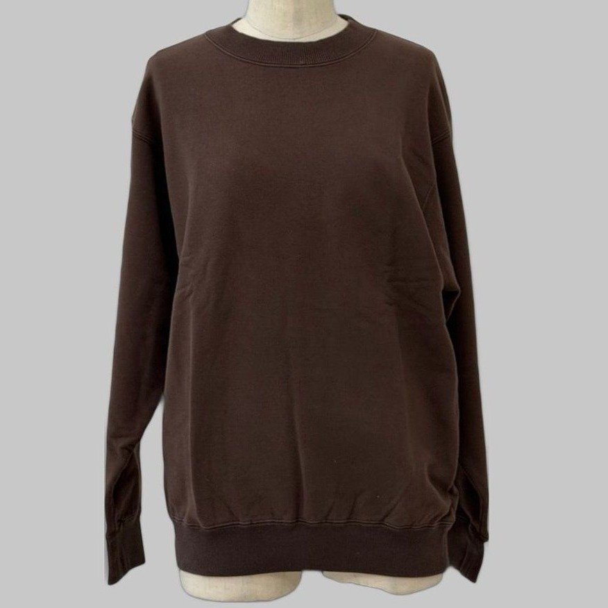 COOME VINTAGE CREW SWEAT SHIRT BROWN