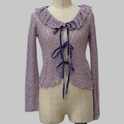 COOME RIBBON BLOUSE PURPLE