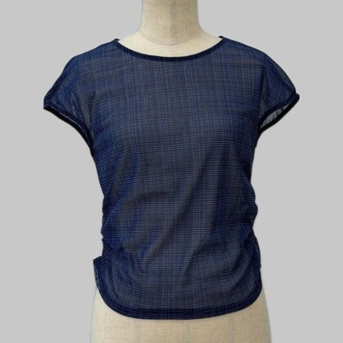 COOME MESH SEE THROUGH TOP BLUE