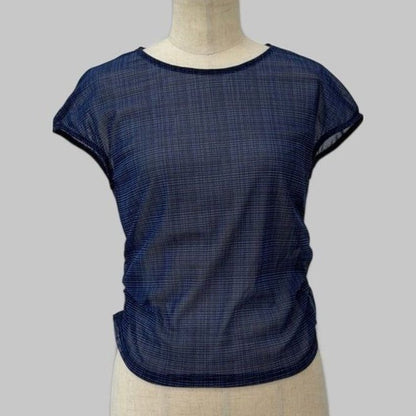 COOME MESH SEE THROUGH TOP BLUE